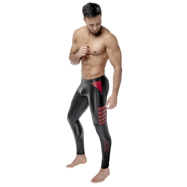 NEK - Broek - Rode Banen - Wetlook - Gaas - Zwart - Afbeelding 3