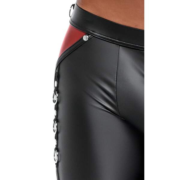 NEK - Broek - Rode Banen - Wetlook - Gaas - Zwart - Afbeelding 8