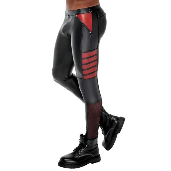 NEK - Broek - Rode Banen - Wetlook - Gaas - Zwart - Afbeelding 5