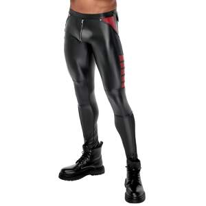NEK - Broek - Rode Banen - Wetlook - Gaas - Zwart