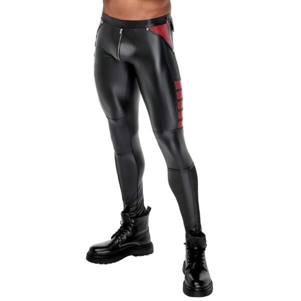 NEK - Broek - Rode Banen - Wetlook - Gaas - Zwart