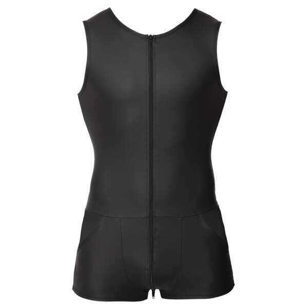 Svenjoyment Underwear - Singlet Bodysuit - 3-Delige Rits - Wetlook - Zwart - Afbeelding 6