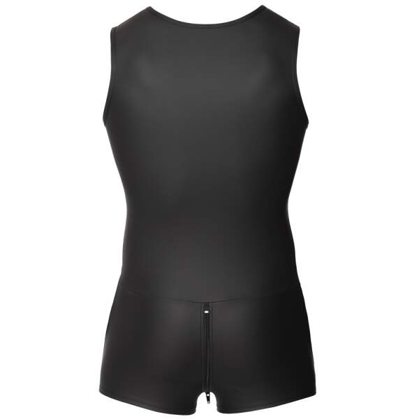 Svenjoyment Underwear - Singlet Bodysuit - 3-Delige Rits - Wetlook - Zwart - Afbeelding 5