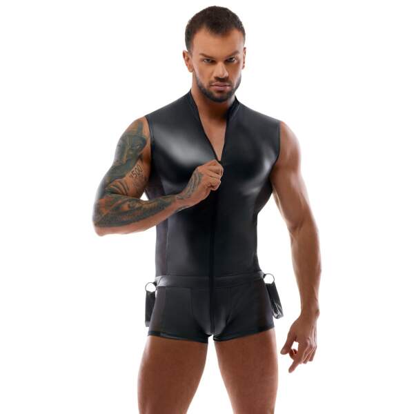 Svenjoyment Underwear - Bodysuit Bondage - Wetlook - Gaas - Zwart - Afbeelding 3