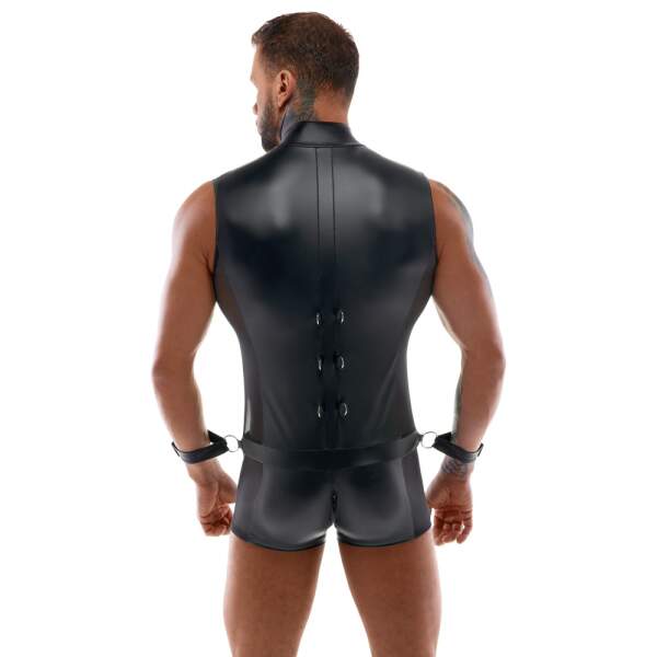 Svenjoyment Underwear - Bodysuit Bondage - Wetlook - Gaas - Zwart - Afbeelding 4