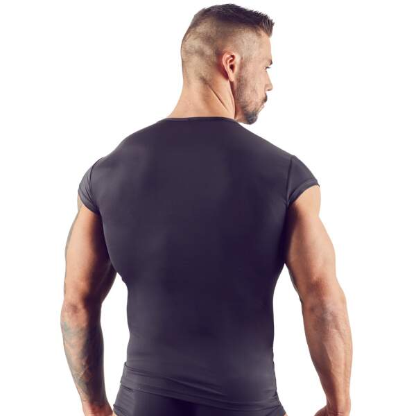 Svenjoyment Underwear - Shirt - Ronde Hals - Korte Mouw - Drukknoopjes - Microvezel - Zwart - Afbeelding 3