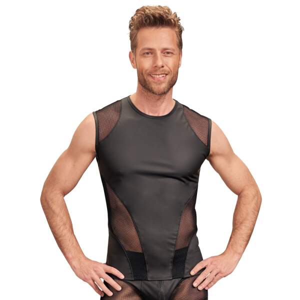 NEK - Wetlook Shirt - Gaas Inzetten - Mouwloos - Zwart