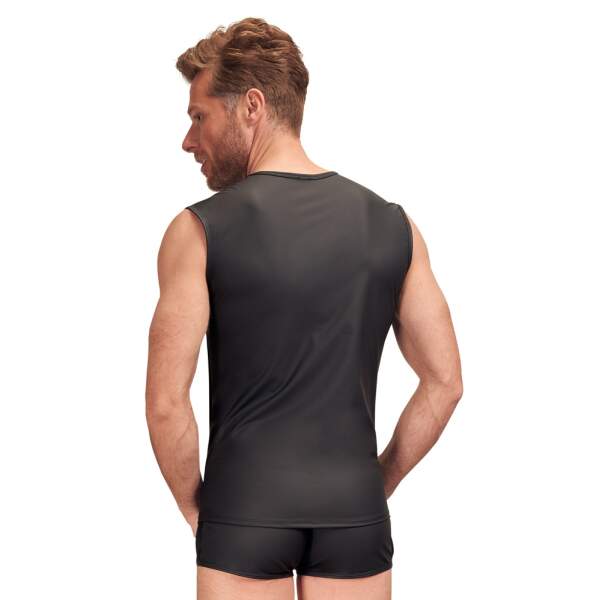 NEK - Wetlook Shirt - Gaas Inzetten - Mouwloos - Zwart - Afbeelding 3