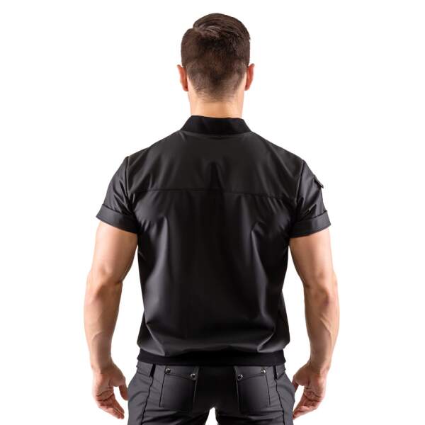 Svenjoyment - Casual Shirt - Drukknopen - Mat Wetlook - Zwart - Afbeelding 3