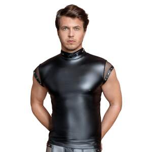 NEK - Shirt - Studs - Wetlook - Zwart