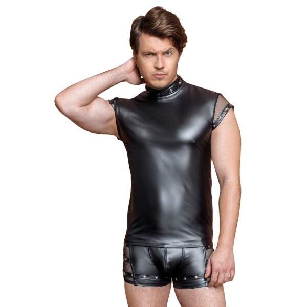 NEK - Shirt - Studs - Wetlook - Zwart - Afbeelding 3