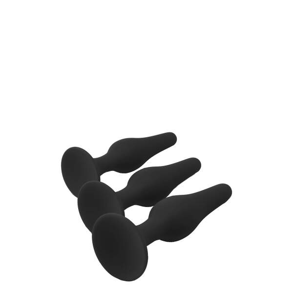 Dreamtoys - Fant*ASS*tic - Anal Training Kit - 3 Butt Plugs - Zuignap - Siliconen - Zwart - Afbeelding 3