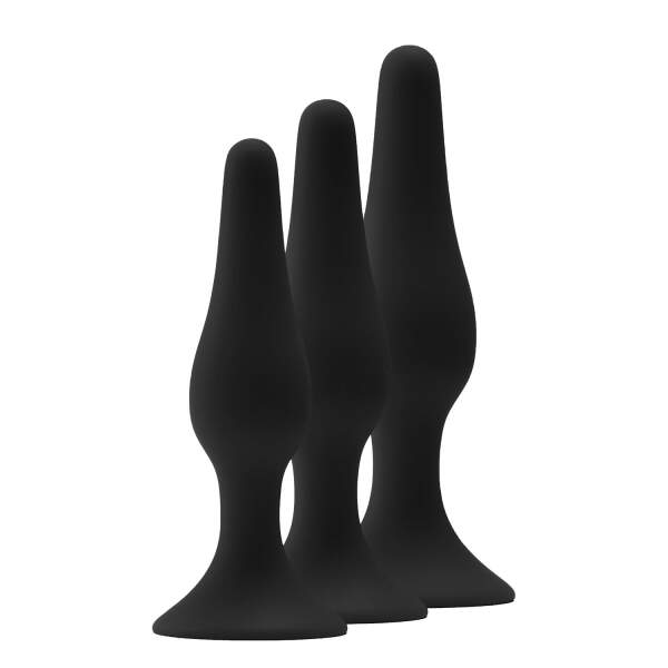 Dreamtoys - Fant*ASS*tic - Anal Training Kit - 3 Butt Plugs - Zuignap - Siliconen - Zwart - Afbeelding 5