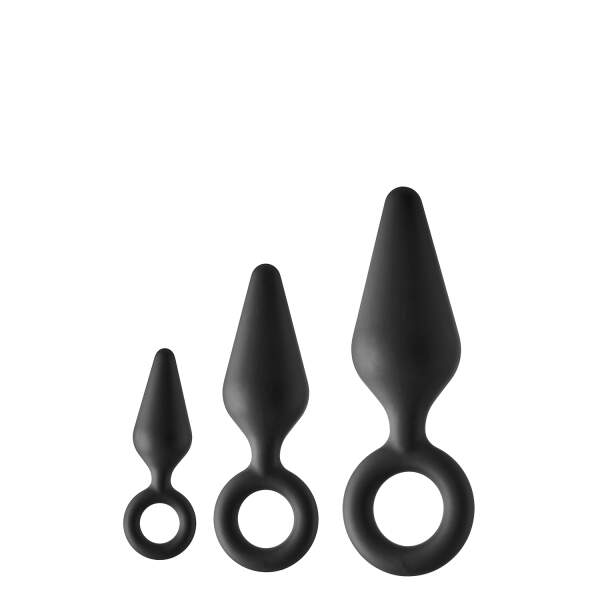 Dreamtoys - Fant*ASS*tic - Anal Training Kit - 3 Butt Plugs - Ring - Siliconen - Zwart - Afbeelding 2
