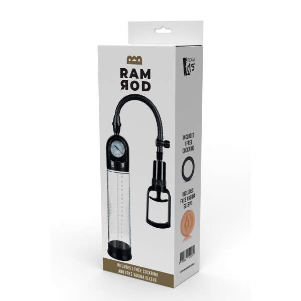 Ramrod - Penis Pomp Deluxe - met Grippomp - met Drukmeter - inclusief Cockring - inclusief Maturbator Sleeve - Afbeelding 7