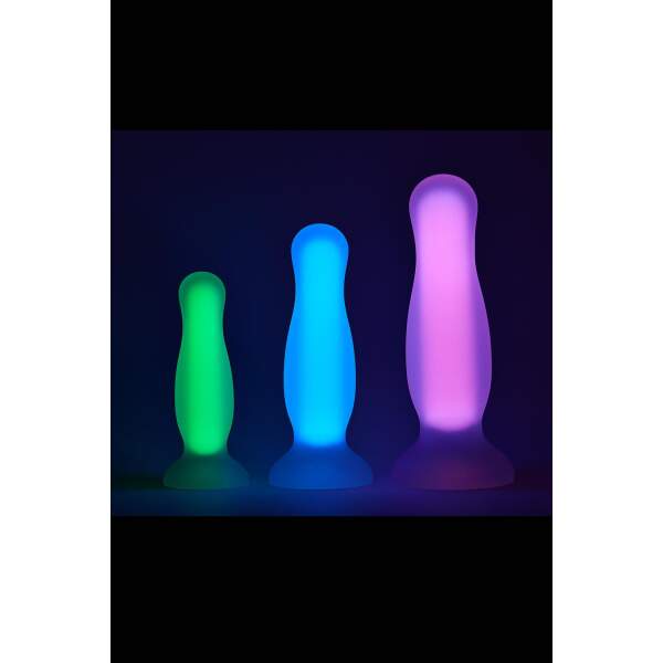 Dream Toys - Radiant - Butt Plug - Medium - Glow in the Dark - Soft Siliconen - Blauw - Afbeelding 2
