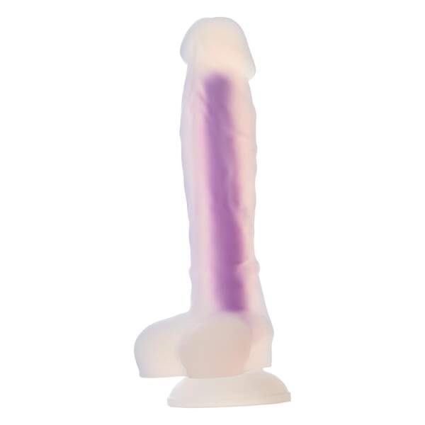 Dream Toys - Radiant - Dildo - Medium - Glow in the Dark - Soft Siliconen - Blauw - Afbeelding 4