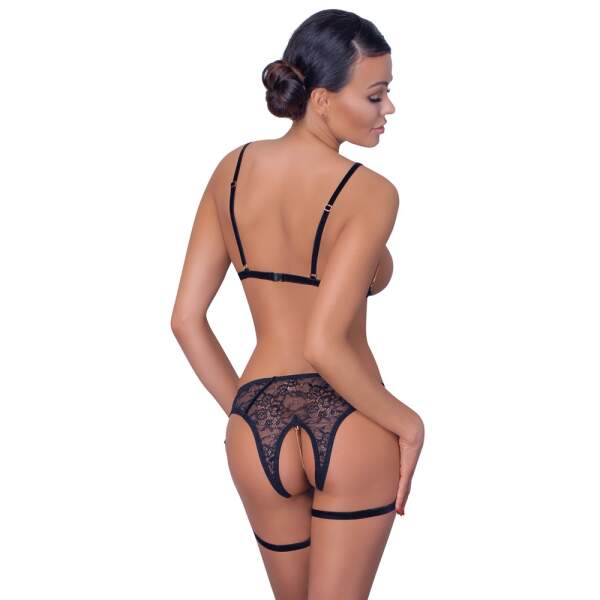Cottelli Collection - Kinky Setje - Open Cup - Open Kruis - Zwart - Afbeelding 4