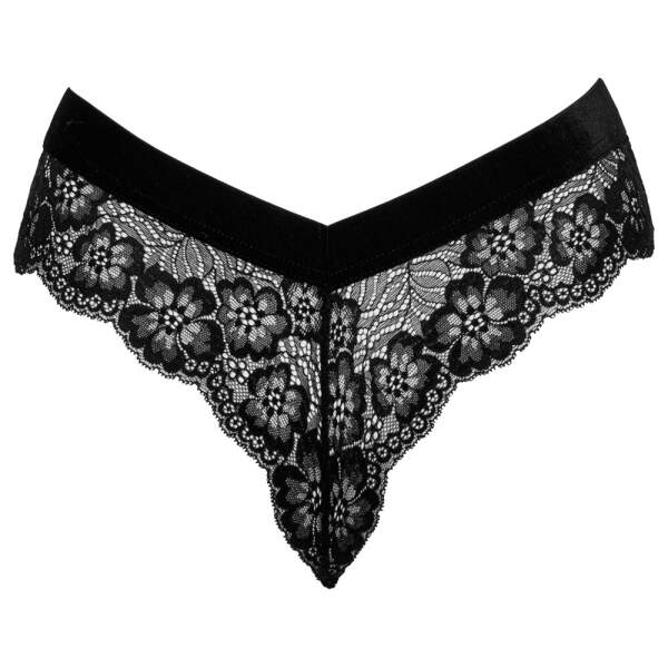 Cottelli - String - Kettinkje door Kruis - Kant - Zwart - Afbeelding 5