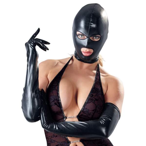 Bad Kitty - Hoofd Masker - Wetlook - Zwart - Afbeelding 2