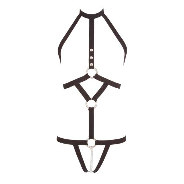 Bad Kitty - Body Harnas - Straps - Strass - Zwart - Afbeelding 4