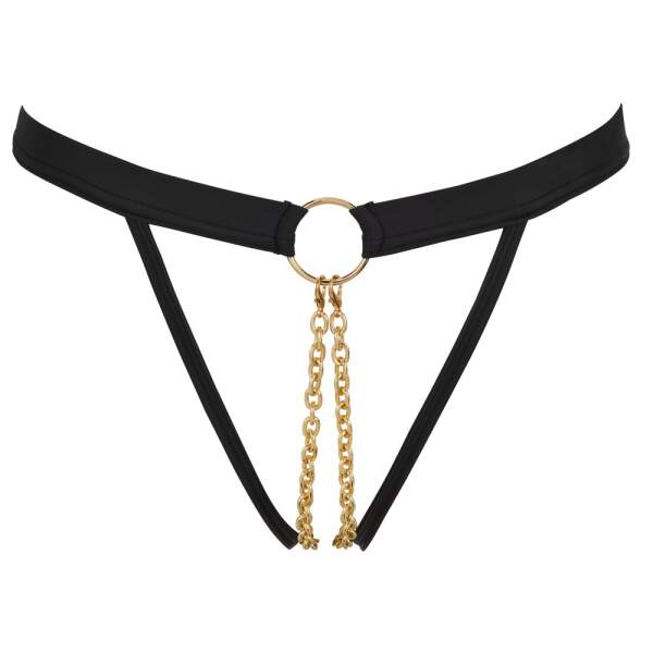 Bad Kitty - Open Kruis String - Kettingen - Wetlook - Goud - Zwart - Afbeelding 5