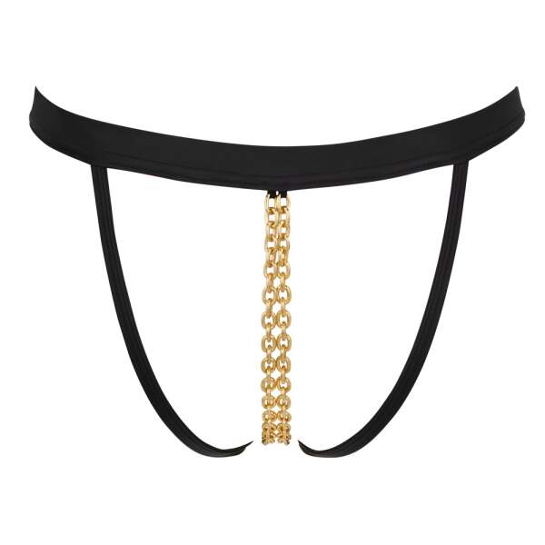 Bad Kitty - Open Kruis String - Kettingen - Wetlook - Goud - Zwart - Afbeelding 3