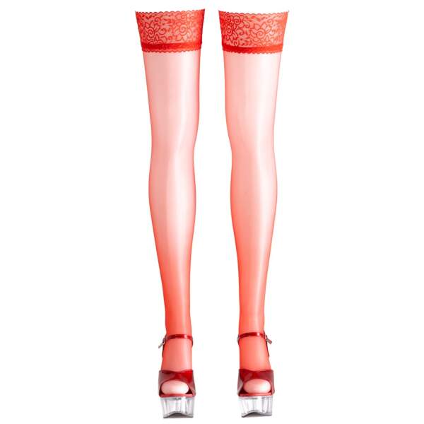 Cottelli Collection - Hold-up Kousen - 17 denier - Rood - Afbeelding 2