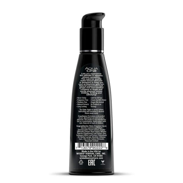 Wicked - Aqua Chill - Verkoelend Glijmiddel - Vegan - Olijfbladextract - Waterbasis - 120 ml - Afbeelding 2