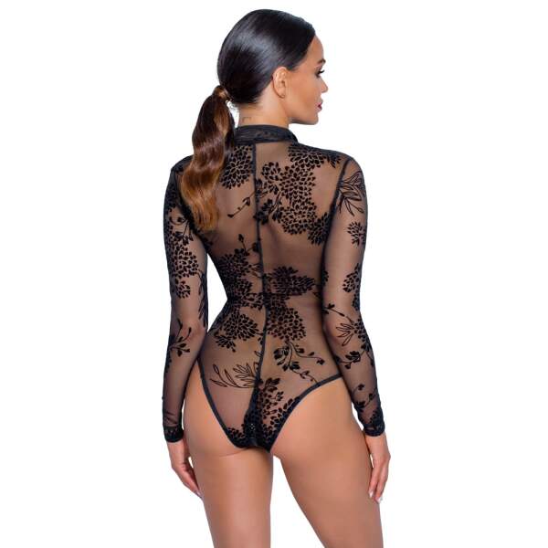 Noir Handmade - Body - Flockprint - Lange Mouwen - Zwart - Afbeelding 4