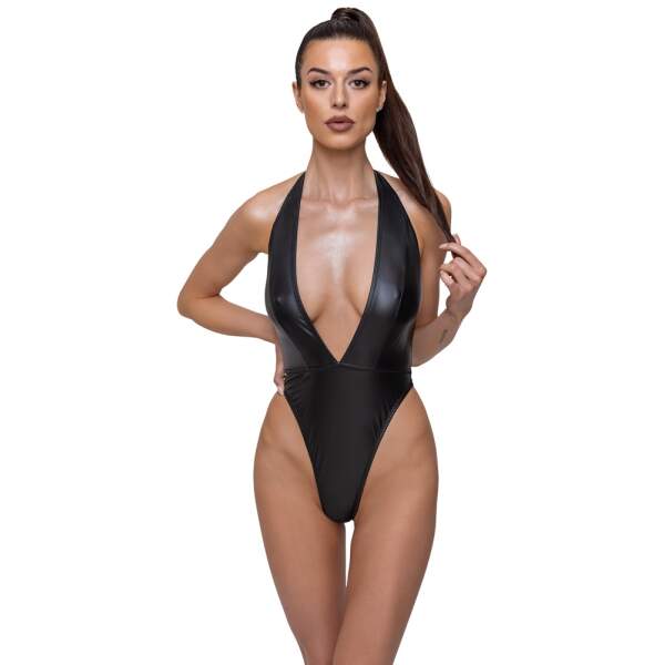 Cottelli Collection - Rio String Body - Matte Look - Zwart - Afbeelding 2
