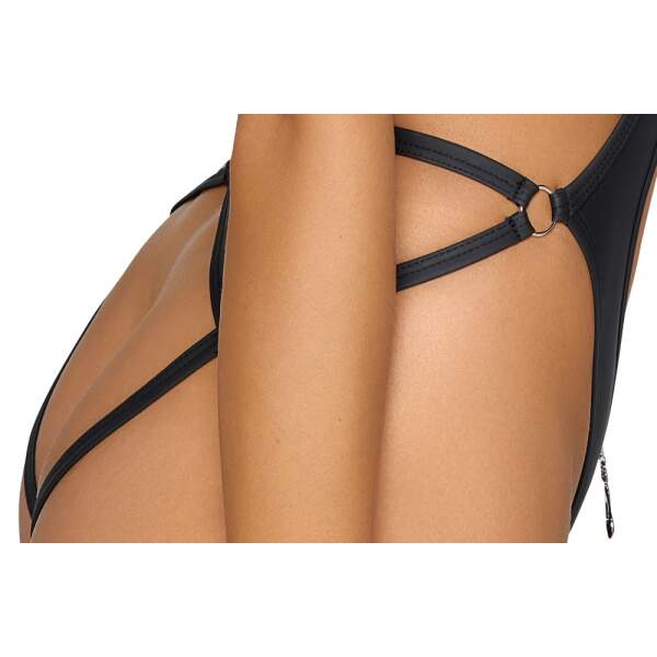 Cottelli Collection - Body - Kraagje - Wetlook - Zwart - Afbeelding 7