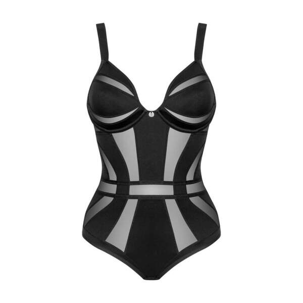 Obsessive - Chic Amoria - Stringbody - Stretch - Gaas - Zwart - Afbeelding 3