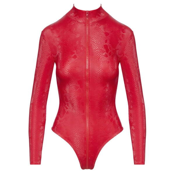 Cottelli Collection - Body Snake - 2-Zijdige Rits - Wetlook - Rood - Afbeelding 6