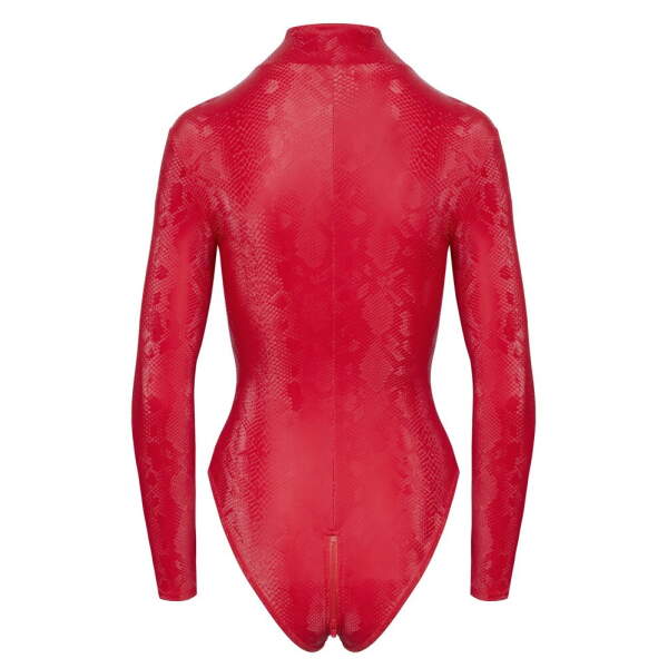 Cottelli Collection - Body Snake - 2-Zijdige Rits - Wetlook - Rood - Afbeelding 7