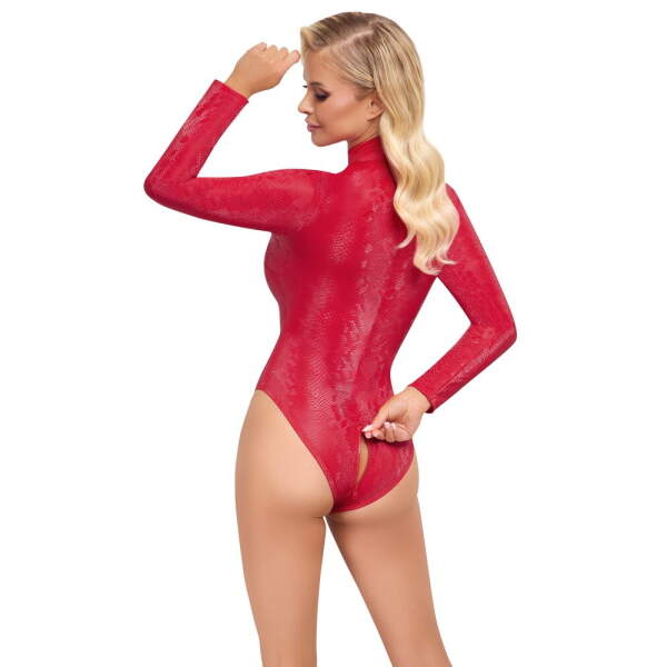 Cottelli Collection - Body Snake - 2-Zijdige Rits - Wetlook - Rood - Afbeelding 2