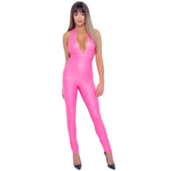 Cottelli Collection - Catsuit - Neon Roze