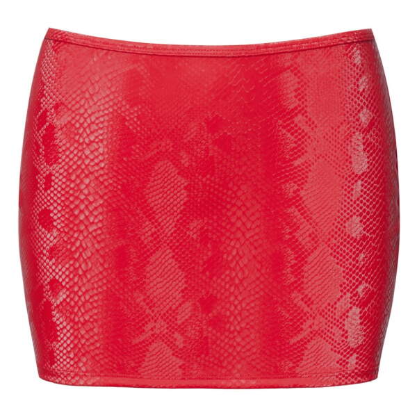 Cottelli Collection - Mini Rok Snake - Wetlook - Rood - Afbeelding 5