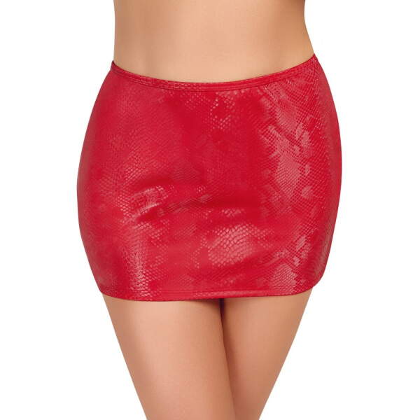 Cottelli Collection - Mini Rok Snake - Wetlook - Rood