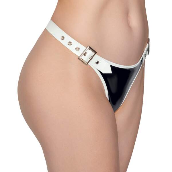 Black Level - String - Verstelbaar - Lak - Zwart - Wit - Afbeelding 4
