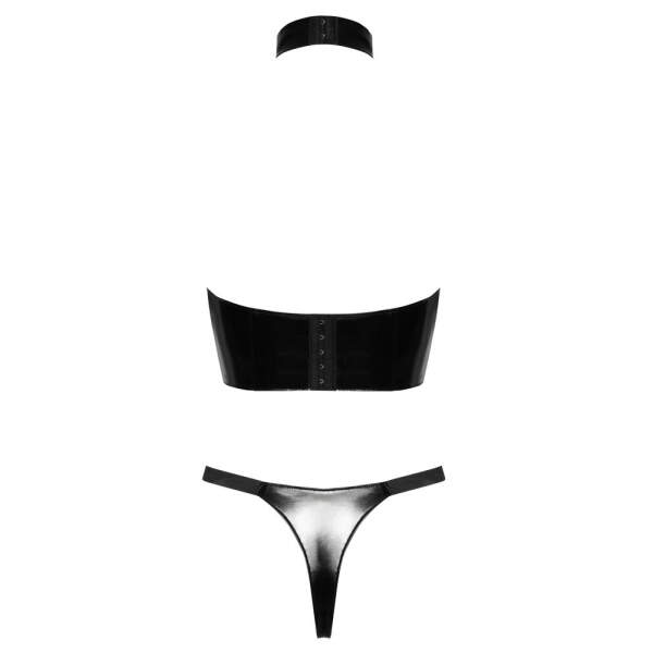 Black Level - Kinky Set - Open Cup - Kettingen - Lak - Zwart - Afbeelding 6