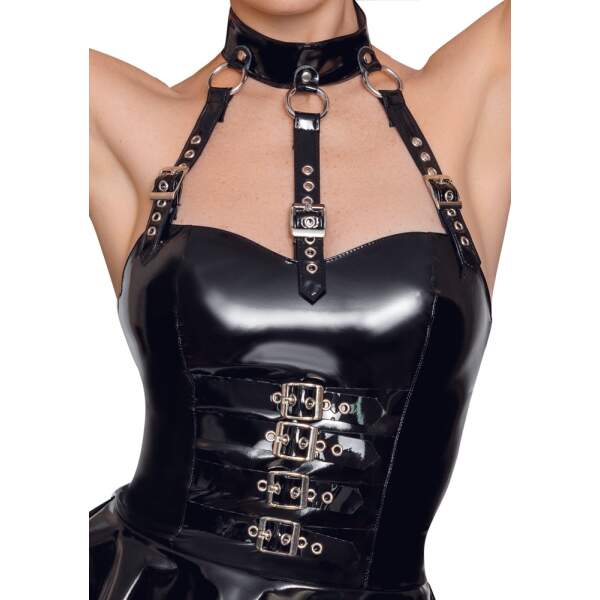 Black Level - Body - Rokje - Gespen - Collar - Lak - Zwart - Afbeelding 5