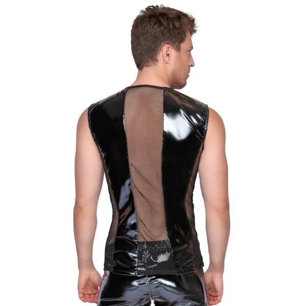 Black Level - Lak Shirt - Gespen - Visnet - Lak - Zwart - Afbeelding 4