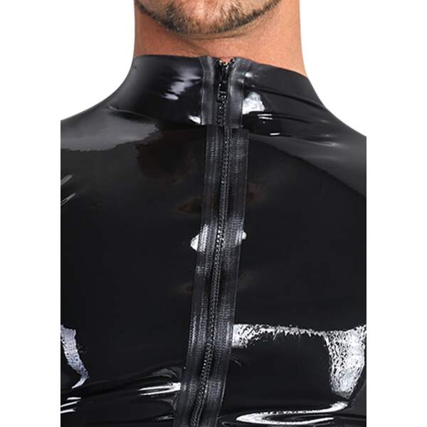 The Latex Collection - Shirt - Rits - Latex - Zwart - Afbeelding 3