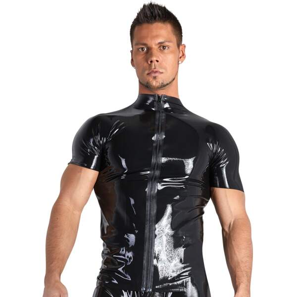 The Latex Collection - Shirt - Rits - Latex - Zwart