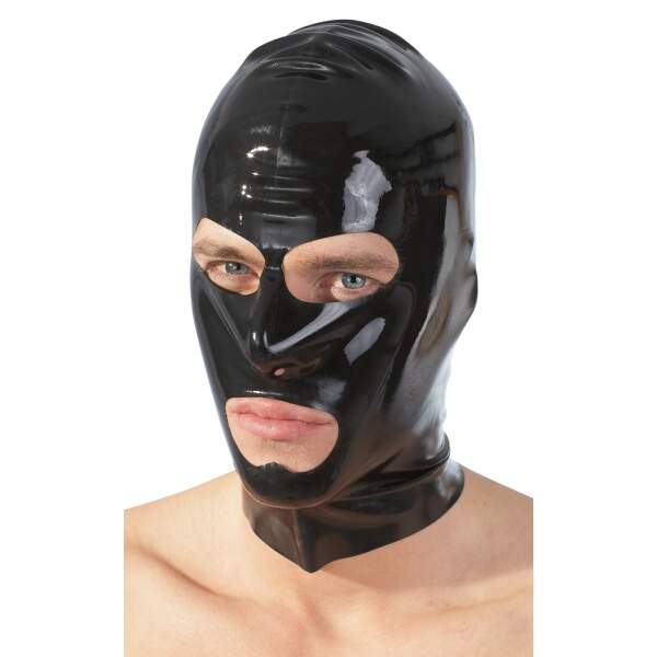 The Latex Collection - Hoofdmasker - Man - Vrouw - Latex - Zwart - Afbeelding 2