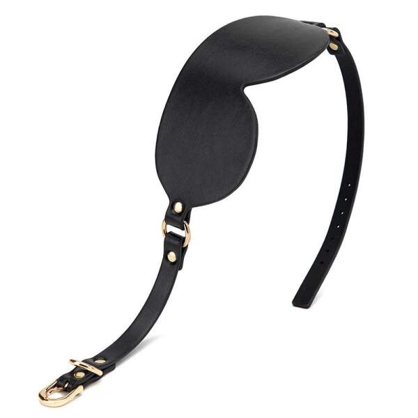 Kinky Diva - Mask - BDSM - PU Leer - Verstelbaar - Zwart - Goud - Afbeelding 3