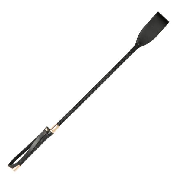 Kinky Diva - Riding Crop - Rijzweep - Gevlochten - 3 maten - Goud - Zwart - Afbeelding 3
