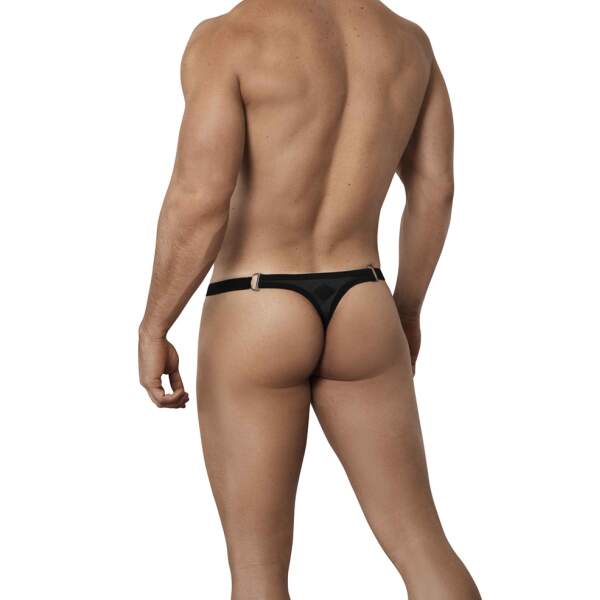 Clever Moda - Hurricane Thong - String - Wetlook - Zwart - Afbeelding 5