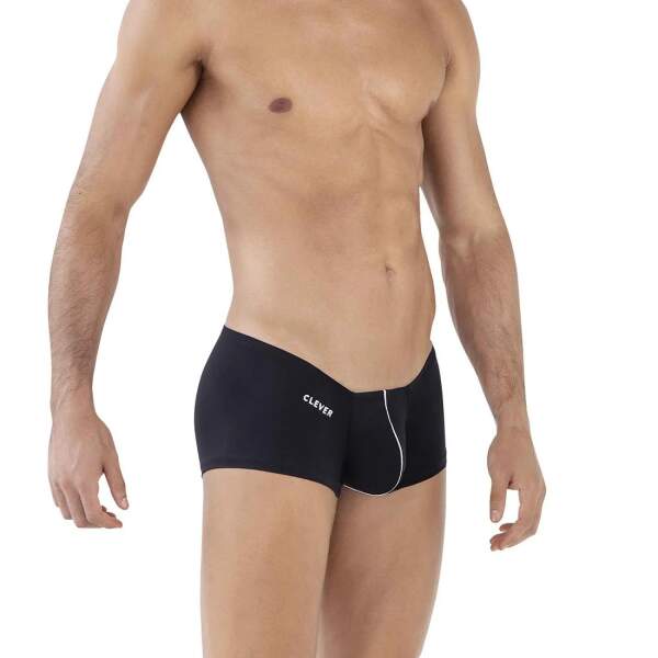 Clever Moda - Mente Latin Boxer - White Stripe - Zacht Microvezel - Zwart - Afbeelding 3